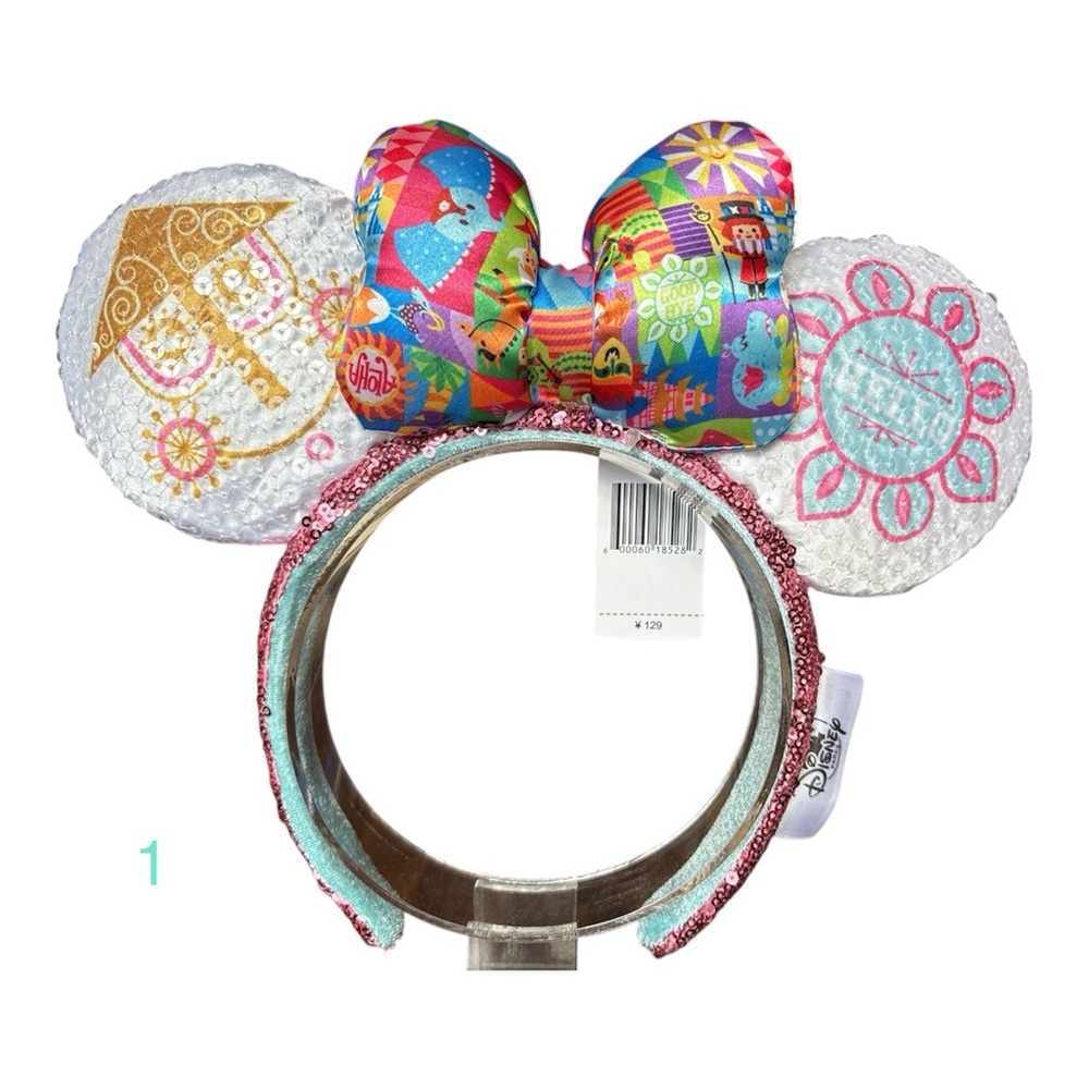 Disney It's a Small World Mickey Minnie Mouse Ears Bow Headband NWT 1